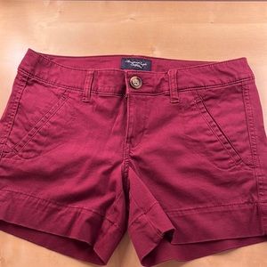 American Eagle Size 4 Burgundy/Merlot Shorts. Cotton/Rayon Blend.